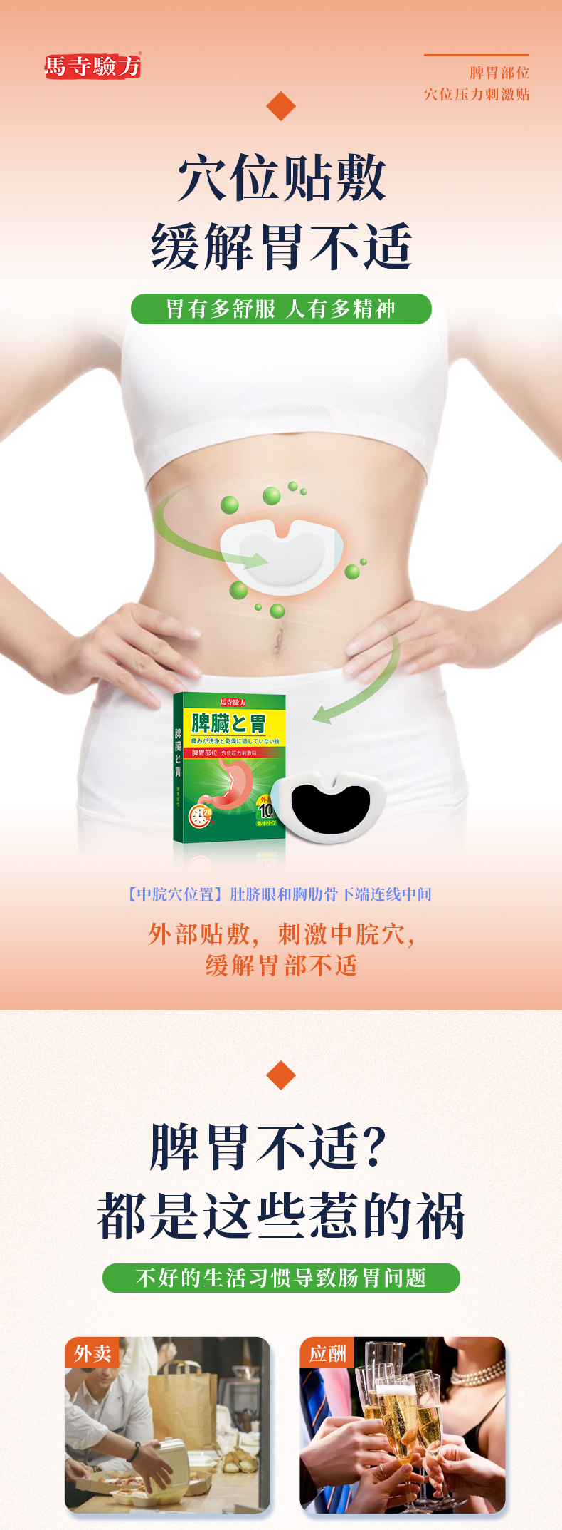 脾胃貼的正確貼法圖片，脾胃貼貼在哪個位置，兒童脾胃貼位置圖